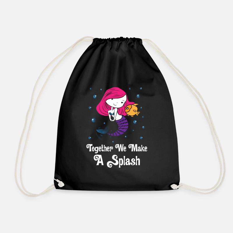 Together We Make A Splash - Drawstring Bag - black