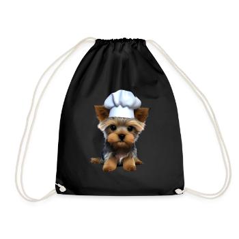 Chien Cuisine Yorkshire Terrier Restaurateur Chiot - Sac de sport léger - noir - Devant