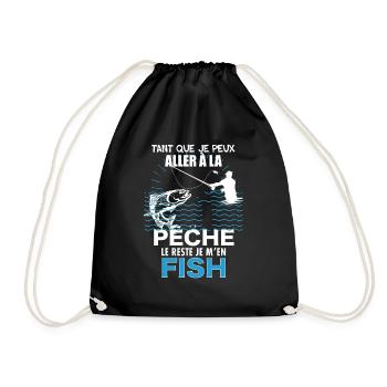 Pêcheur humour je m'en fish Citation papy - Sac de sport léger - noir - Devant