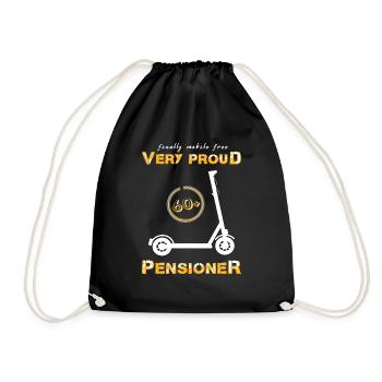 Pensioner pension mobile - Drawstring Bag - black - Front