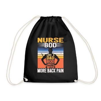 Nurse Bod Like A Dad Bod RN ER Registered Nurse - Drawstring Bag - black - Front