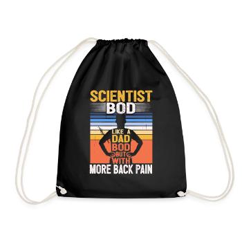 Scientist Bod Like A Dad Bod Funny Physics - Drawstring Bag - black - Front