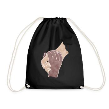 « Best Friends » Boho Line Art Design, série « Hands » - Sac de sport léger - noir - Devant