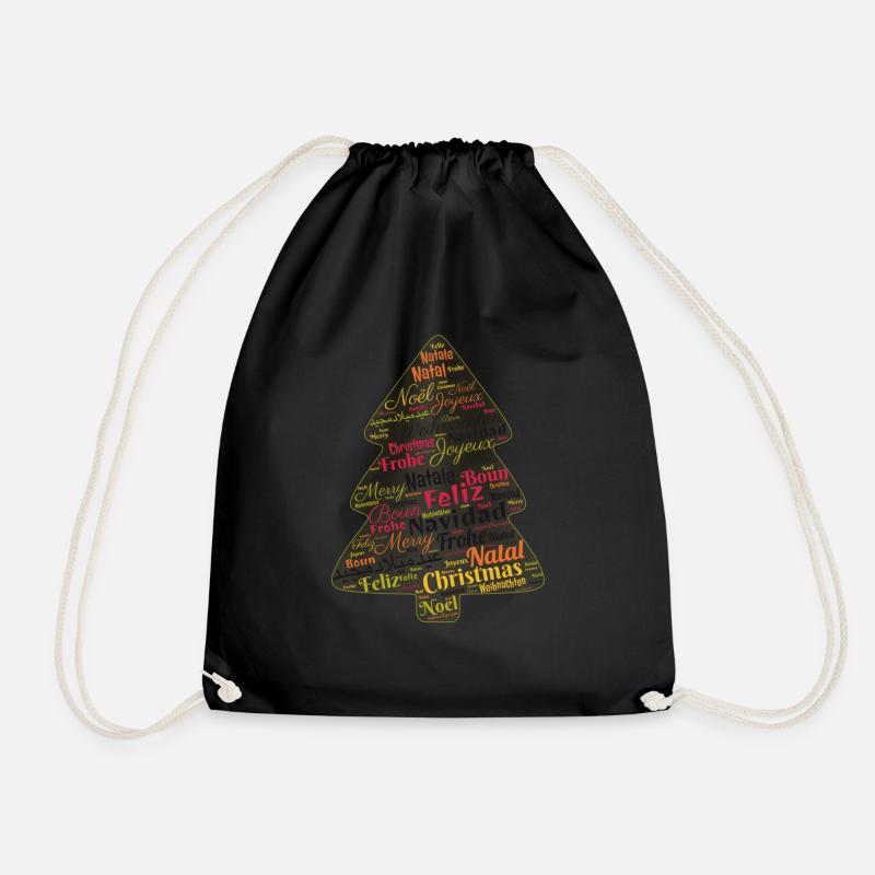 Christmas tree - Drawstring Bag - black