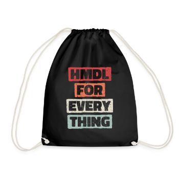 HMDL for Evth - Alhamdulillah für alles - Turnbeutel - Schwarz - Vorne