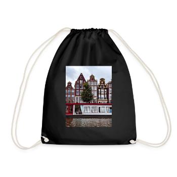 Amsterdam - Drawstring Bag - black - Front
