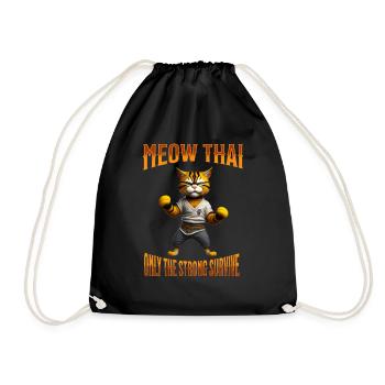 Mixed Martial Arts I Muay Thai Cat I Meow Thai I - Turnbeutel - Schwarz - Vorne