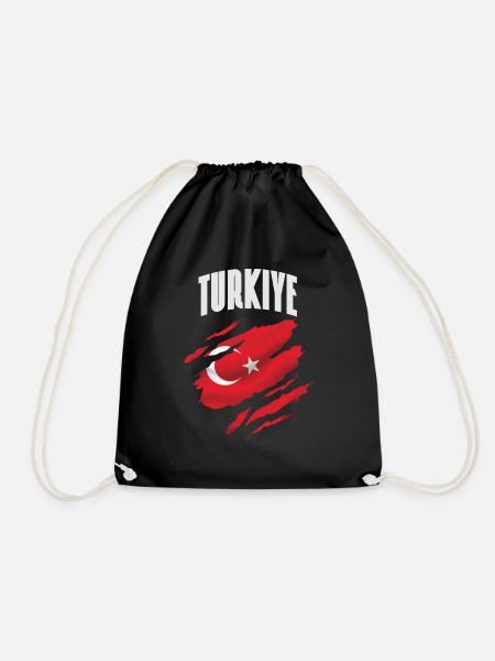 Turkey - Turkish as a gift - Drawstring Bag - black