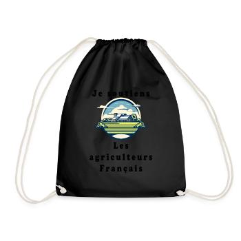 Support for Farmers #3 - Drawstring Bag - black - Front