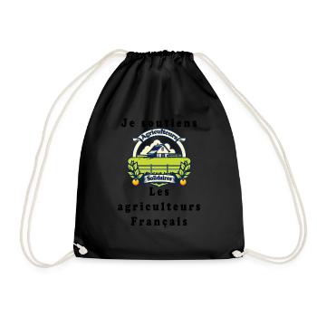 Farmer Support #7 - Drawstring Bag - black - Front