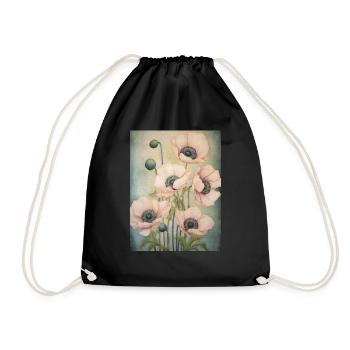 Poppies 40 - Turnbeutel - Schwarz - Vorne
