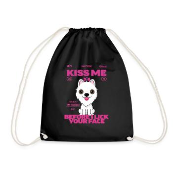 Chien Maltais : Embrasse-moi avant que je te donne un coup de langue - Sac de sport léger - noir - Devant