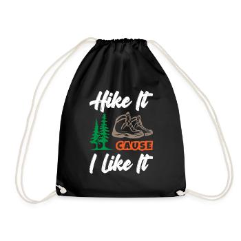 Hike It Cause I Like It - Turnbeutel - Schwarz - Vorne