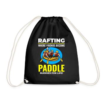 Rafting Team Raft Wildwasser Rafter Paddel Lustig - Turnbeutel - Schwarz - Vorne