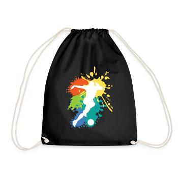 Schöne Fußball Geschenkidee Fußballer Design - Turnbeutel - Schwarz - Vorne