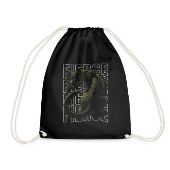 Fierce Panther Design Majestic Wildness Concept - Drawstring Bag - black - Front