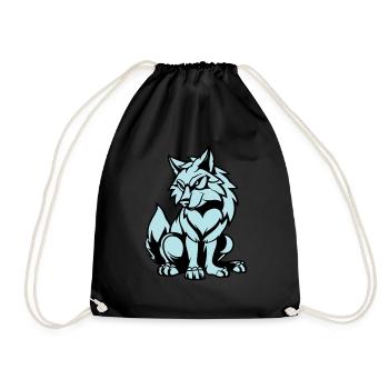 wolf comic tier - Turnbeutel - Schwarz - Vorne