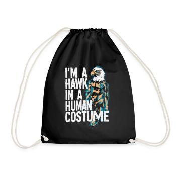 Free as a falcon in a human costume - Drawstring Bag - black - Front