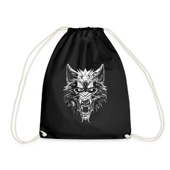 Wolf - Turnbeutel - Schwarz - Vorne