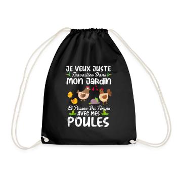Garten Und Hühner Humor Geschenkidee Gartenarbeit Orig - Turnbeutel - Schwarz - Vorne