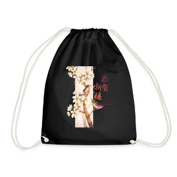 Blüten Chinesisches Neujahrskunstwerk Blossoms - Turnbeutel - Schwarz - Vorne