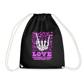 xoxo love you amore Blumen Frauen Valentinstag 14 - Turnbeutel - Schwarz - Vorne
