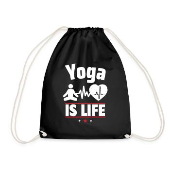 Yoga is life - Drawstring Bag - black - Front