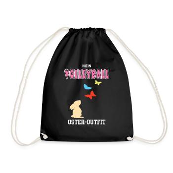 Volleyballerin Ostern Geschenk Volleyballspielerin - Turnbeutel - Schwarz - Vorne