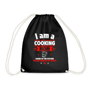 Maman cuisinière : Reine de la cuisine, cadeau de fête des mères - Sac de sport léger - noir - Devant