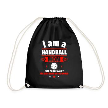 Handball-Mama,Muttertagsgeschenk - Turnbeutel - Schwarz - Vorne