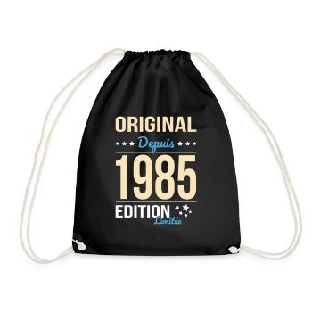 40 Jahre Jubiläum - Original seit 1985 - Turnbeutel - Schwarz - Vorne