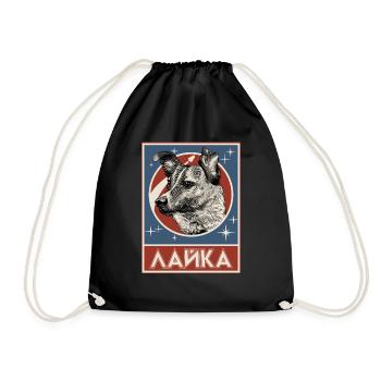 Chien de l’espace soviétique Laika - Sac de sport léger - noir - Devant