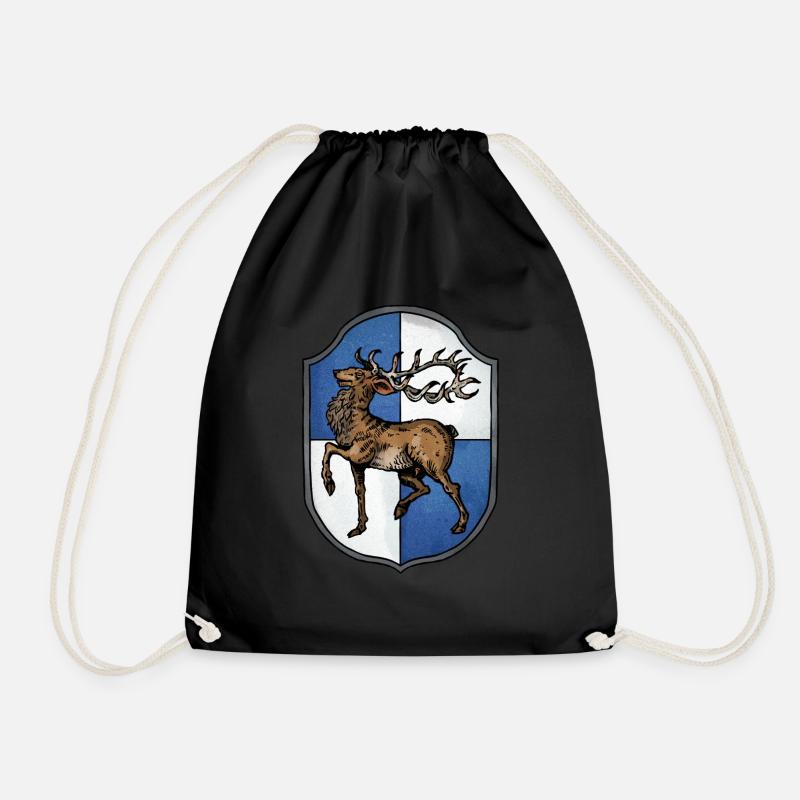 Coat of arms Hirsch - Drawstring Bag - black