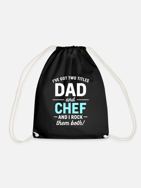 Papa und Chef Vatertagsdesign - Turnbeutel - Schwarz