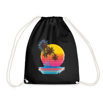 80s retro sunset - Turnbeutel - Schwarz - Vorne