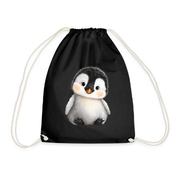 Mignon bébé pingouin - Sac de sport léger - noir - Devant
