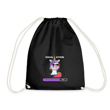 UNICORN ESCALATION - Drawstring Bag - black - Front