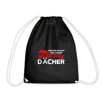 Dachdecker Beruf Dachdeckermeister Geschenk - Turnbeutel - Schwarz - Vorne