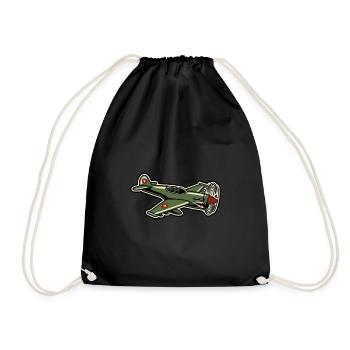 Propeller Aircraft Military - Drawstring Bag - black - Front