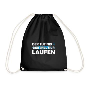 Läufer Sport Jogger Geschenk - Turnbeutel - Schwarz - Vorne