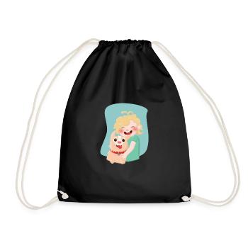 Enfant avec un chien - Sac de sport léger - noir - Devant
