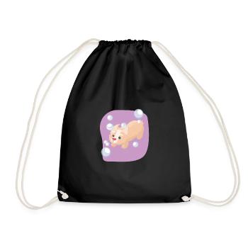 Bulles de savon chien - Sac de sport léger - noir - Devant