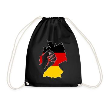 Germany FRG flag Federal Republic gift Ger - Drawstring Bag - black - Front