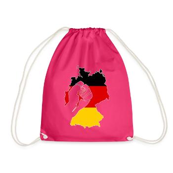 Germany FRG flag Federal Republic gift Ger - Drawstring Bag - fuchsia - Front
