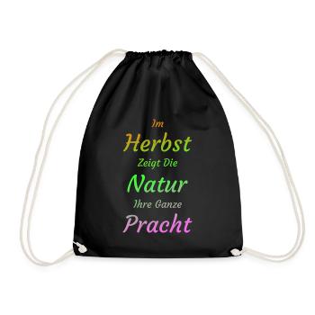 Herbst Herbstlich Natur Umwelt - Turnbeutel - Schwarz - Vorne