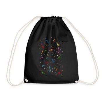 Confetti Streamers - Drawstring Bag - black - Front