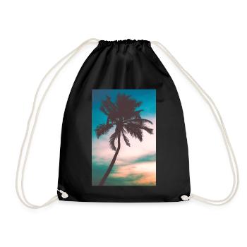 Palm tree - Drawstring Bag - black - Front