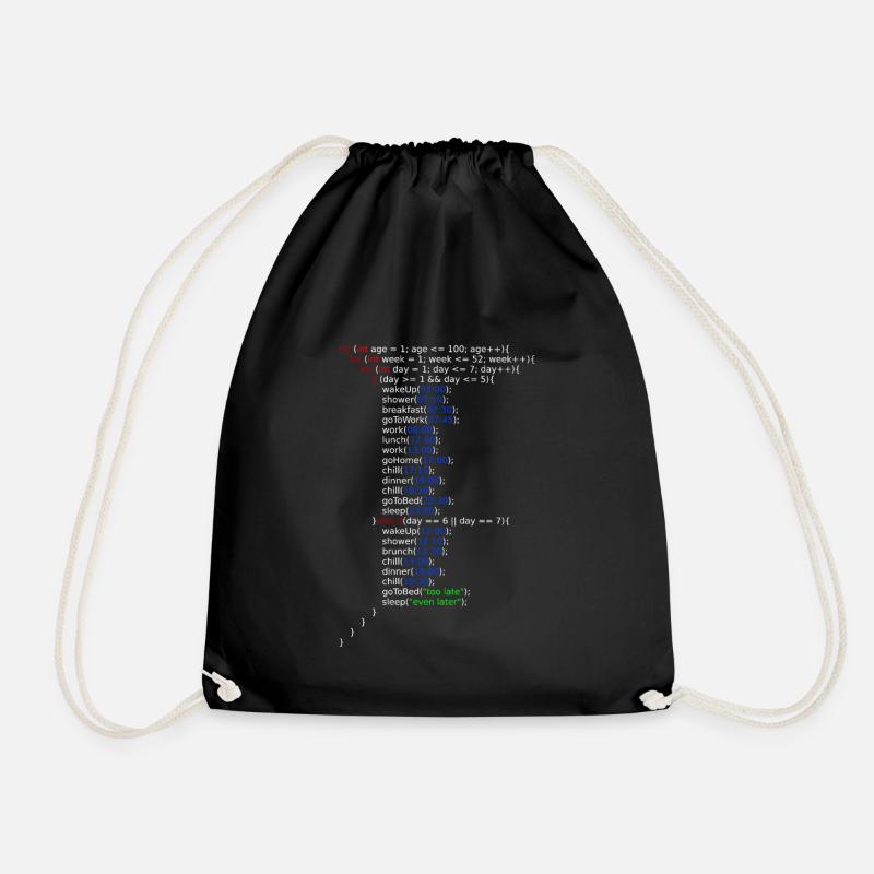 My Life -- Java Code - Turnbeutel - Schwarz