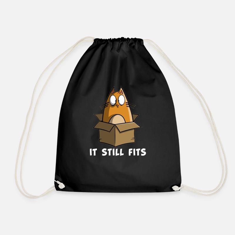 It still fits - Dicke Katze im karton - Turnbeutel - Schwarz
