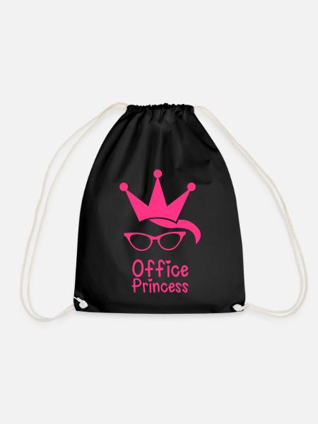 Büro-Prinzessin mit Katzenaugen Gläser und eine - Turnbeutel - Schwarz